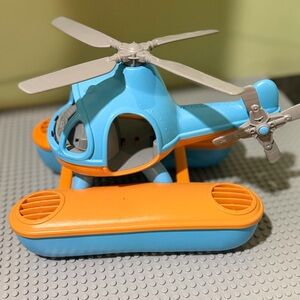 Vibrant Blue and Orange Toy Helicopter